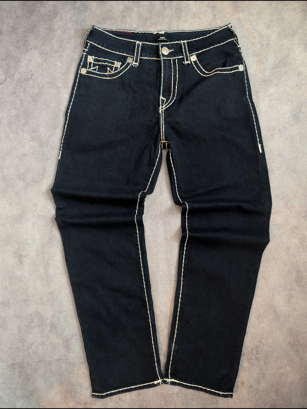 True Religion Bobby Relaxed Straight Men's Jeans Dark Blue Denim Size 31